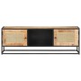 Mueble para TV madera mango rugosa y caña natural 120x30x40 cm de , Muebles TV - Ref: Foro24-323142, Precio: 292,32 €, Descue...