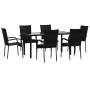Juego de comedor de jardín 7 piezas ratán sintético negro de , Conjuntos de jardín - Ref: Foro24-3156657, Precio: 432,35 €, D...