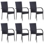 Juego de comedor de jardín 7 piezas ratán sintético negro de , Conjuntos de jardín - Ref: Foro24-3156657, Precio: 432,35 €, D...