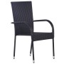 Juego de comedor de jardín 7 piezas ratán sintético negro de , Conjuntos de jardín - Ref: Foro24-3156657, Precio: 432,35 €, D...