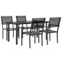 Juego de comedor para jardín 5 piezas acero y textilene negro de , Conjuntos de jardín - Ref: Foro24-3200730, Precio: 328,85 ...