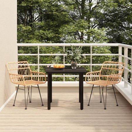 Juego de comedor de jardín 3 piezas ratán sintético de , Conjuntos de jardín - Ref: Foro24-3157859, Precio: 226,89 €, Descuen...