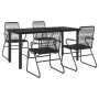 Juego de comedor de jardín 5 piezas ratán PVC negro de , Conjuntos de jardín - Ref: Foro24-3156572, Precio: 345,30 €, Descuen...