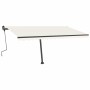 Toldo retráctil manual con LED color crema 450x300 cm de , Toldos - Ref: Foro24-3069762, Precio: 561,36 €, Descuento: %