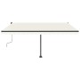 Toldo retráctil manual con LED color crema 450x300 cm de , Toldos - Ref: Foro24-3069762, Precio: 561,36 €, Descuento: %