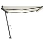 Toldo retráctil manual con LED color crema 450x300 cm de , Toldos - Ref: Foro24-3069762, Precio: 561,36 €, Descuento: %