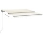 Toldo retráctil manual con LED color crema 450x300 cm de , Toldos - Ref: Foro24-3069762, Precio: 561,36 €, Descuento: %