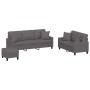 Juego de sofás con cojines 3 piezas cuero sintético gris de , Sofás - Ref: Foro24-3201395, Precio: 546,38 €, Descuento: %