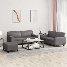 Juego de sofás 3 piezas cuero sintético gris de , Sofás - Ref: Foro24-3201921, Precio: 548,00 €, Descuento: %