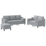 Juego de sofás con cojines 3 piezas tela gris claro de , Sofás - Ref: Foro24-3201858, Precio: 538,40 €, Descuento: %