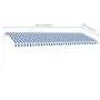 Toldo de pie retráctil manual azul y blanco 500x300 cm de vidaXL, Toldos - Ref: Foro24-3069576, Precio: 507,10 €, Descuento: %