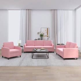 Juego de sofás 3 piezas terciopelo rosa de , Sofás - Ref: Foro24-3201937, Precio: 724,60 €, Descuento: %