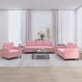 Juego de sofás 3 piezas terciopelo rosa de , Sofás - Ref: Foro24-3201937, Precio: 724,60 €, Descuento: %