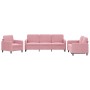 Juego de sofás 3 piezas terciopelo rosa de , Sofás - Ref: Foro24-3201937, Precio: 724,60 €, Descuento: %