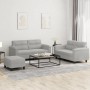 Juego de sofás con cojines 3 piezas tela microfibra gris claro de , Sofás - Ref: Foro24-3202321, Precio: 495,27 €, Descuento: %