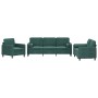 Juego de sofás con cojines 3 piezas terciopelo verde oscuro de , Sofás - Ref: Foro24-3201956, Precio: 759,71 €, Descuento: %