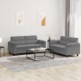 Juego de sofás con cojines 2 piezas tela microfibra gris oscuro de , Sofás - Ref: Foro24-3202316, Precio: 473,39 €, Descuento: %