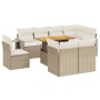 Set de sofás de jardín 9 pzas con cojines ratán sintético beige en Conjuntos de jardín | Comprar online en Foru.es