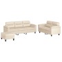 Juego de sofás con cojines 3 piezas tela microfibra beige de , Sofás - Ref: Foro24-3202349, Precio: 655,87 €, Descuento: %