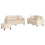 Juego de sofás con cojines 3 piezas tela microfibra beige de , Sofás - Ref: Foro24-3202337, Precio: 619,17 €, Descuento: %