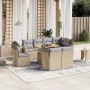 Set de sofás de jardín 9 pzas con cojines ratán sintético beige en Conjuntos de jardín | Comprar online en Foru.es