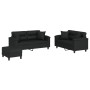 Juego de sofás con cojines 3 piezas cuero sintético negro de , Sofás - Ref: Foro24-3202377, Precio: 513,22 €, Descuento: %