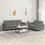 Juego de sofás con cojines 2 piezas tela microfibra gris oscuro de , Sofás - Ref: Foro24-3202340, Precio: 572,77 €, Descuento: %