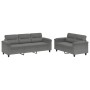 Juego de sofás con cojines 2 piezas tela microfibra gris oscuro de , Sofás - Ref: Foro24-3202340, Precio: 572,77 €, Descuento: %