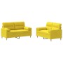 Juego de sofás con cojines 2 piezas tela amarillo claro de , Sofás - Ref: Foro24-3201589, Precio: 370,64 €, Descuento: %