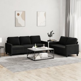 Juego de sofás con cojines 2 piezas terciopelo negro de , Sofás - Ref: Foro24-3201521, Precio: 498,81 €, Descuento: %