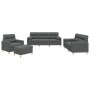Juego de sofás con cojines 4 piezas tela gris oscuro de , Sofás - Ref: Foro24-3201561, Precio: 674,56 €, Descuento: %