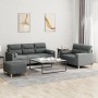 Juego de sofás con cojines 3 piezas tela gris oscuro de , Sofás - Ref: Foro24-3201625, Precio: 547,02 €, Descuento: %