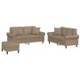 Juego de sofás con cojines 3 piezas cuero sintético capuchino de , Sofás - Ref: Foro24-3202169, Precio: 535,56 €, Descuento: %