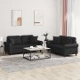 Juego de sofás con cojines 2 piezas cuero sintético negro de , Sofás - Ref: Foro24-3202160, Precio: 476,68 €, Descuento: %