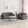 Juego de sofás con cojines 2 piezas cuero sintético gris de , Sofás - Ref: Foro24-3202162, Precio: 490,03 €, Descuento: %