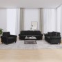 Juego de sofás con cojines 3 piezas terciopelo negro de , Sofás - Ref: Foro24-3202195, Precio: 747,42 €, Descuento: %