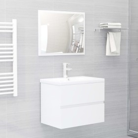 Juego de muebles de baño madera de ingeniería blanco brillo de vidaXL, Muebles de baño - Ref: Foro24-3071681, Precio: 198,25 ...