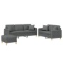 Juego de sofás con cojines 3 piezas tela gris oscuro de , Sofás - Ref: Foro24-3202143, Precio: 570,41 €, Descuento: %