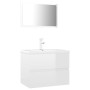 Juego de muebles de baño madera de ingeniería blanco brillo de vidaXL, Muebles de baño - Ref: Foro24-3071681, Precio: 198,25 ...