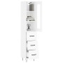Aparador alto madera contrachapada blanco brillo 34,5x34x180 cm de , Aparadores - Ref: Foro24-3199267, Precio: 124,34 €, Desc...