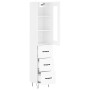 Aparador alto madera contrachapada blanco brillo 34,5x34x180 cm de , Aparadores - Ref: Foro24-3199267, Precio: 124,34 €, Desc...