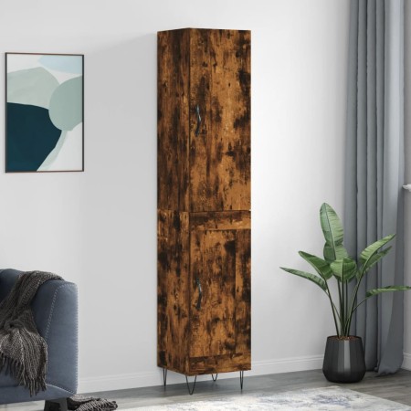 Aparador de madera contrachapada roble ahumado 34,5x34x180 cm de , Aparadores - Ref: Foro24-3199142, Precio: 99,37 €, Descuen...