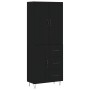 Aparador alto madera contrachapada negro 69,5x34x180 cm de , Aparadores - Ref: Foro24-3198106, Precio: 174,11 €, Descuento: %