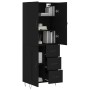 Aparador alto madera contrachapada negro 69,5x34x180 cm de , Aparadores - Ref: Foro24-3198106, Precio: 174,11 €, Descuento: %