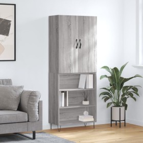 Aparador alto madera contrachapada gris sonoma 69,5x34x180 cm de , Aparadores - Ref: Foro24-3198119, Precio: 120,52 €, Descue...