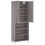 Aparador alto madera contrachapada gris sonoma 69,5x34x180 cm de , Aparadores - Ref: Foro24-3198119, Precio: 120,52 €, Descue...