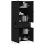 Aparador alto madera contrachapada negro 69,5x34x180 cm de , Aparadores - Ref: Foro24-3198178, Precio: 168,26 €, Descuento: %