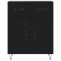 Aparador alto madera contrachapada negro 69,5x34x180 cm de , Aparadores - Ref: Foro24-3198178, Precio: 168,26 €, Descuento: %