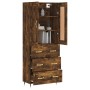 Aparador alto madera contrachapada roble ahumado 69,5x34x180 cm de , Aparadores - Ref: Foro24-3199734, Precio: 169,65 €, Desc...