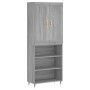 Aparador alto madera contrachapada gris sonoma 69,5x34x180 cm de , Aparadores - Ref: Foro24-3200055, Precio: 128,74 €, Descue...